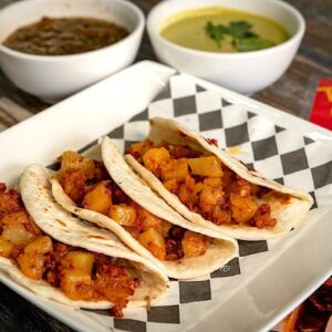 Tacos de Papas con Chorizo (orden con 3)